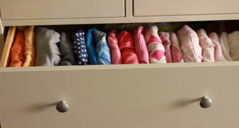 fold clothes in a drawer vertically