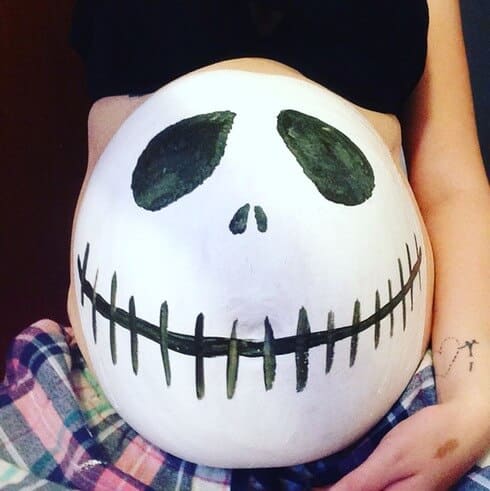 Skull baby bump halloween costume