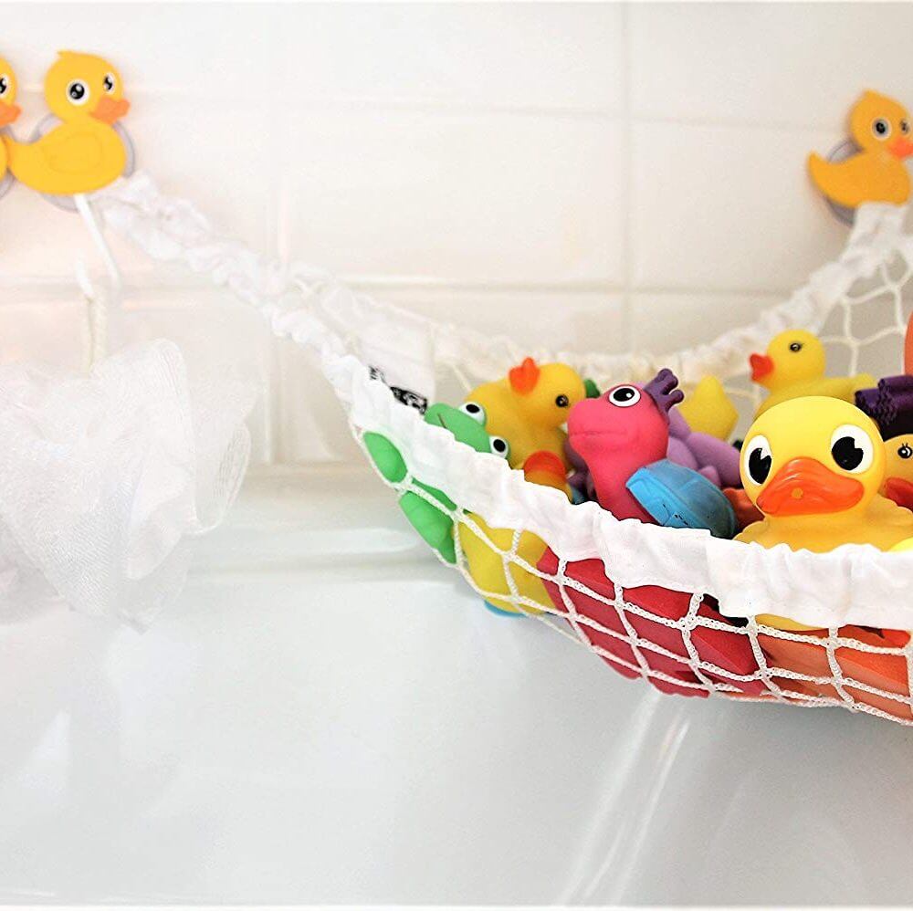 MiniOwls Bathtub Toy Storage Hammock Yellow Ducks