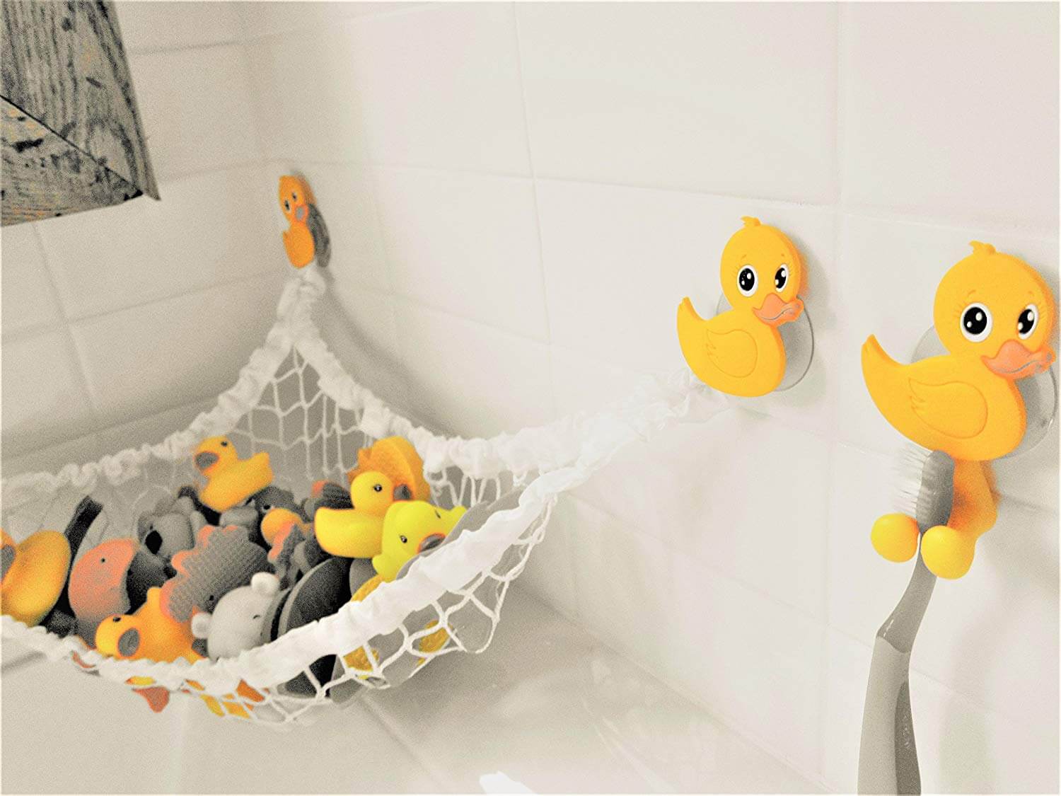 Baby Bath Toys Cute Duck Mesh Net Toy Storage Bag Strong With