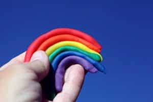 play dough rainbow