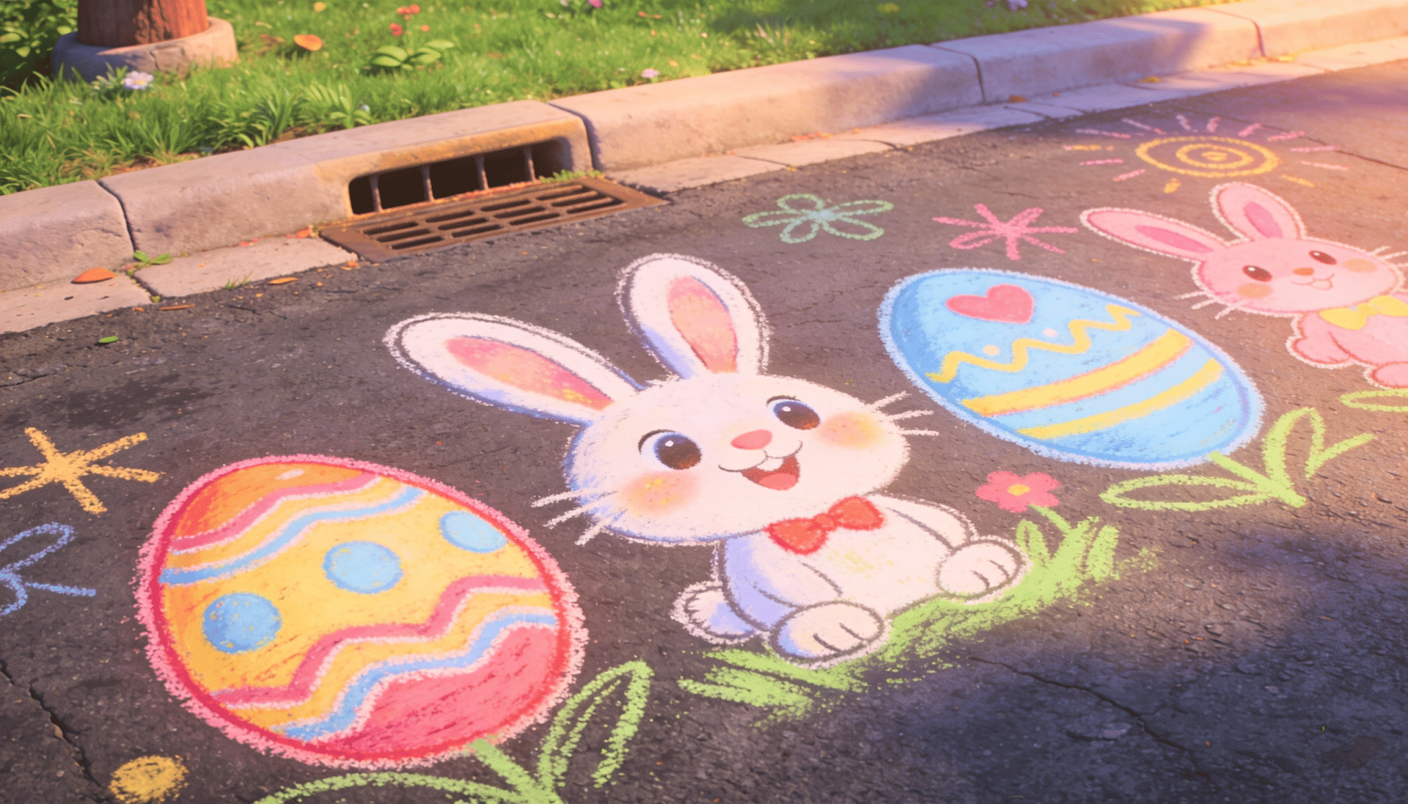 sidewalk chalk easter art