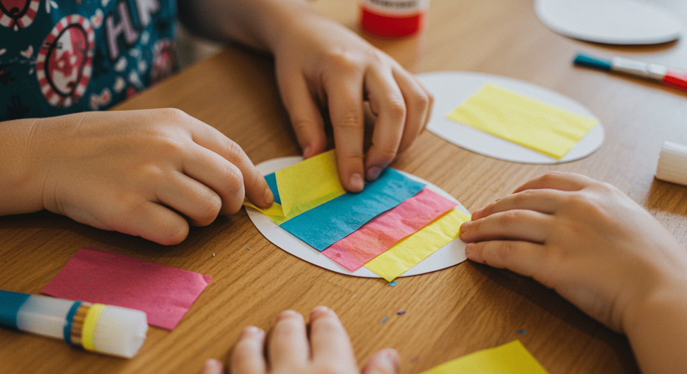 tissue paper easter egg art