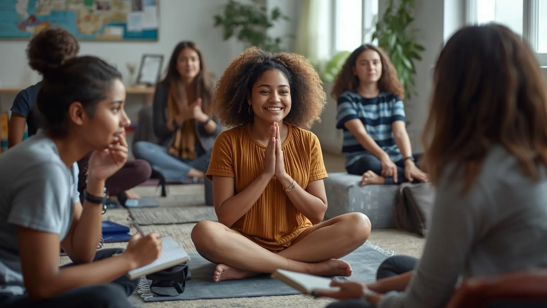 Young individuals participating in an activity, practicing emotional regulation techniques for teens aged 11-13.