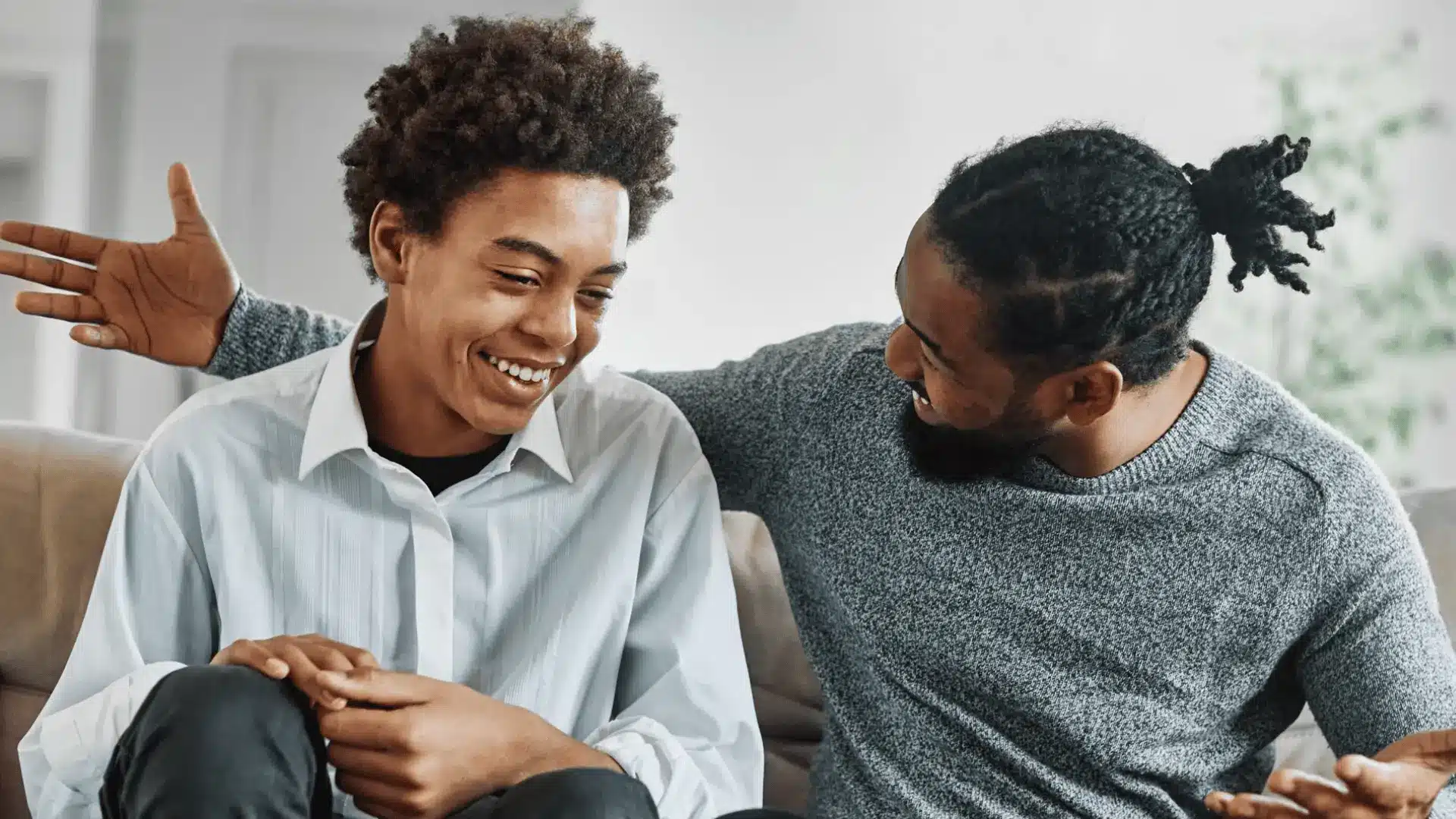  a father with his teenage son