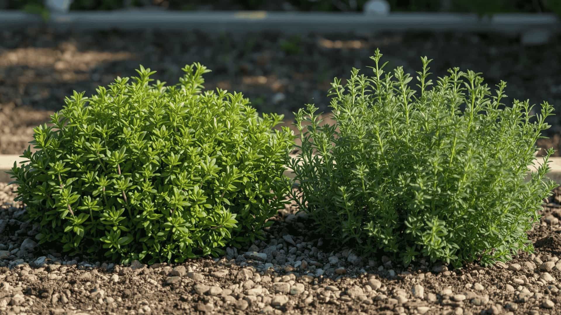 Marjoram planted 30 cm from oregano