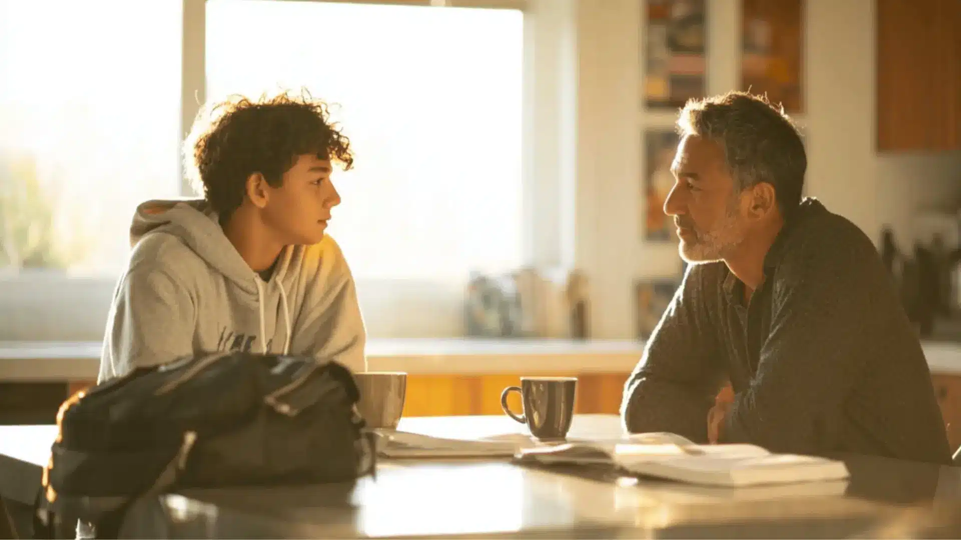 a father with his teenage son