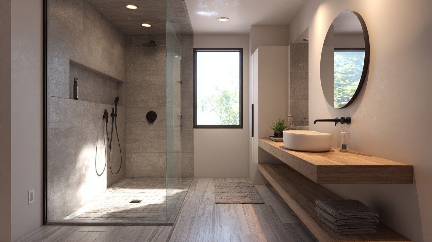  Japanese bathroom with split wet and dry zones.