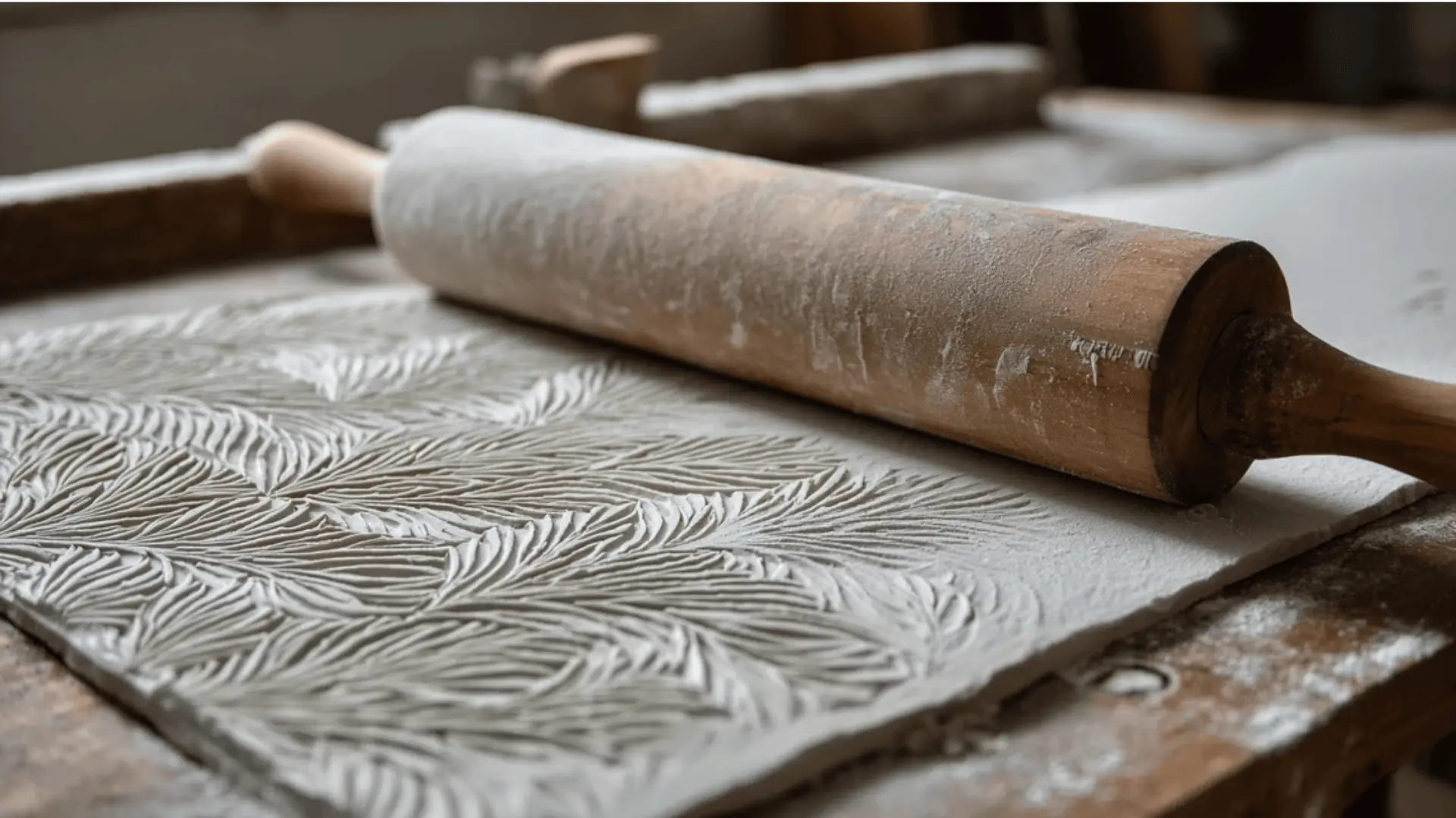 a clay slab with a textured surface 