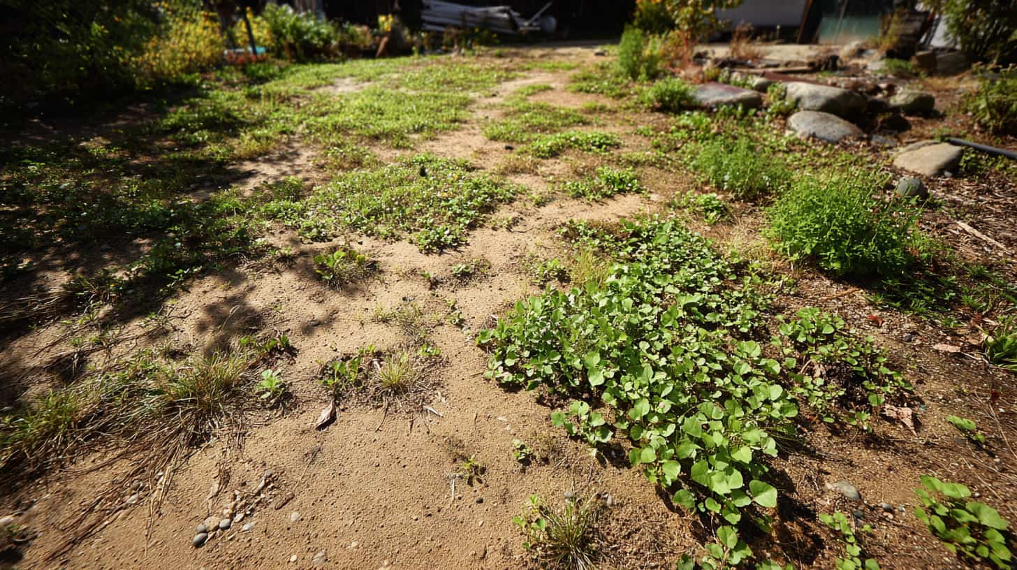 Weeds in bare soil