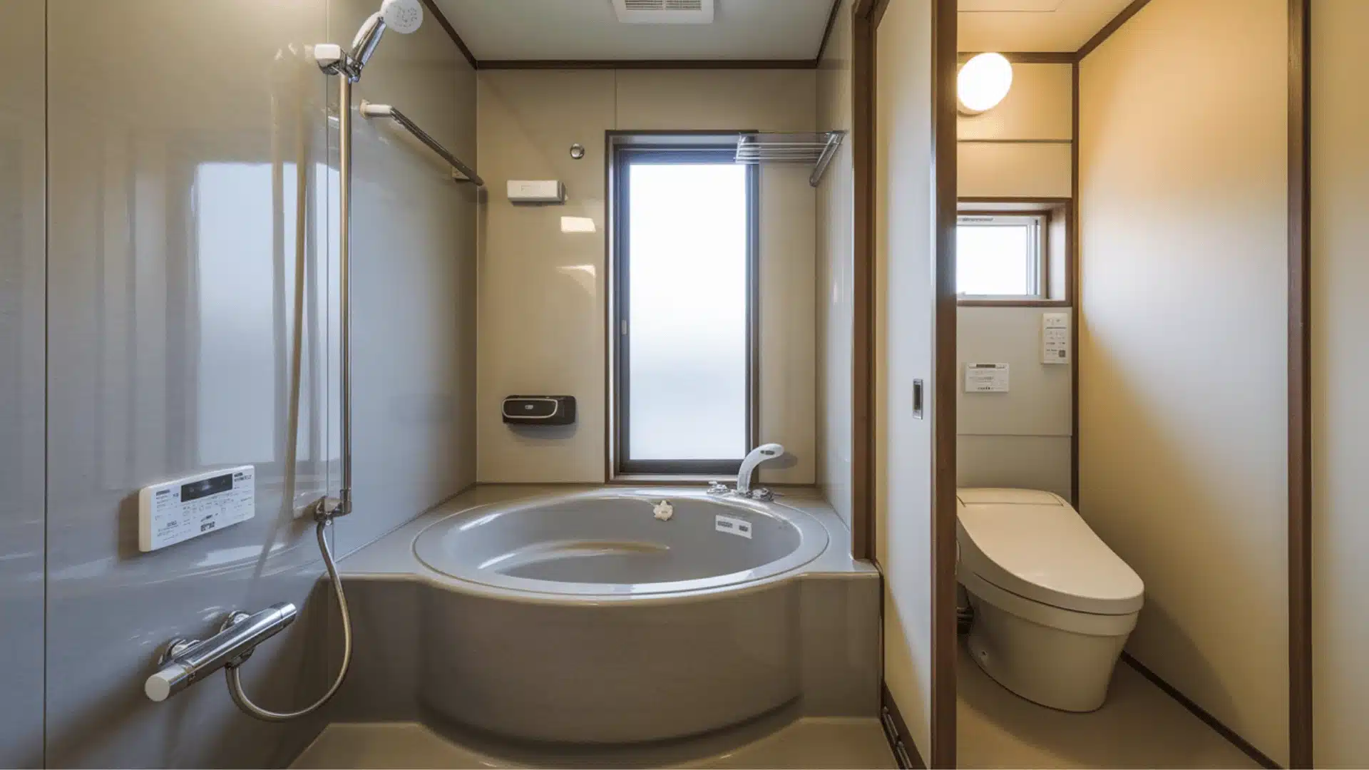 A separate space for the toilet makes the area quieter and cleaner