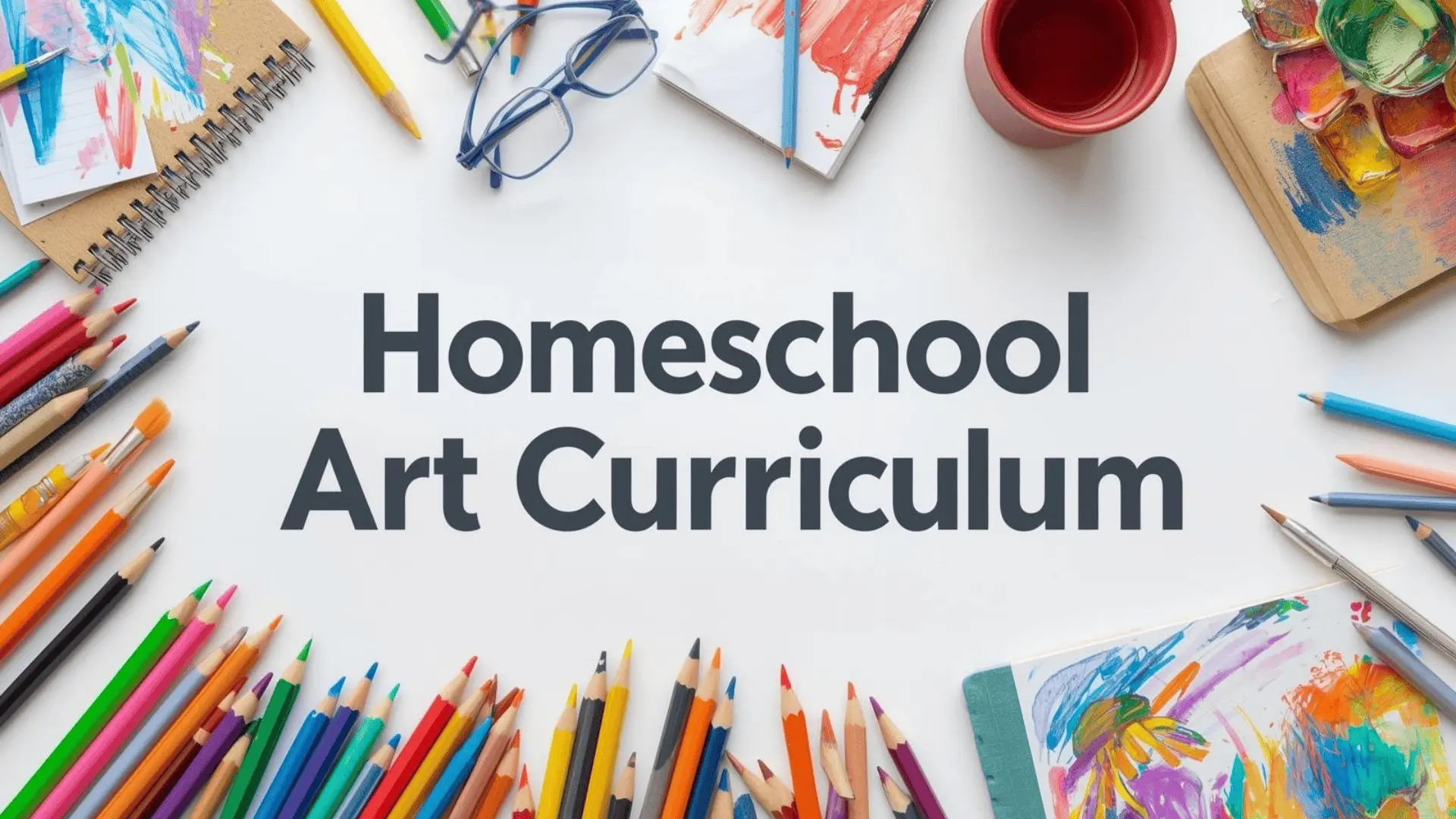 Homeschool art curriculum with structured lessons, technique guidance, art appreciation, and easy-to-follow instructional materials.