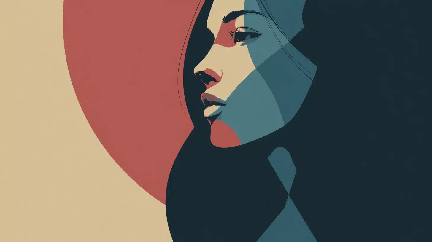 Minimalist digital artwork using simple shapes, limited colors, and large negative space with a balanced composition.