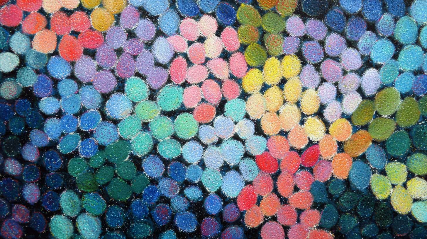 a pointillsm oil pastel portrait.