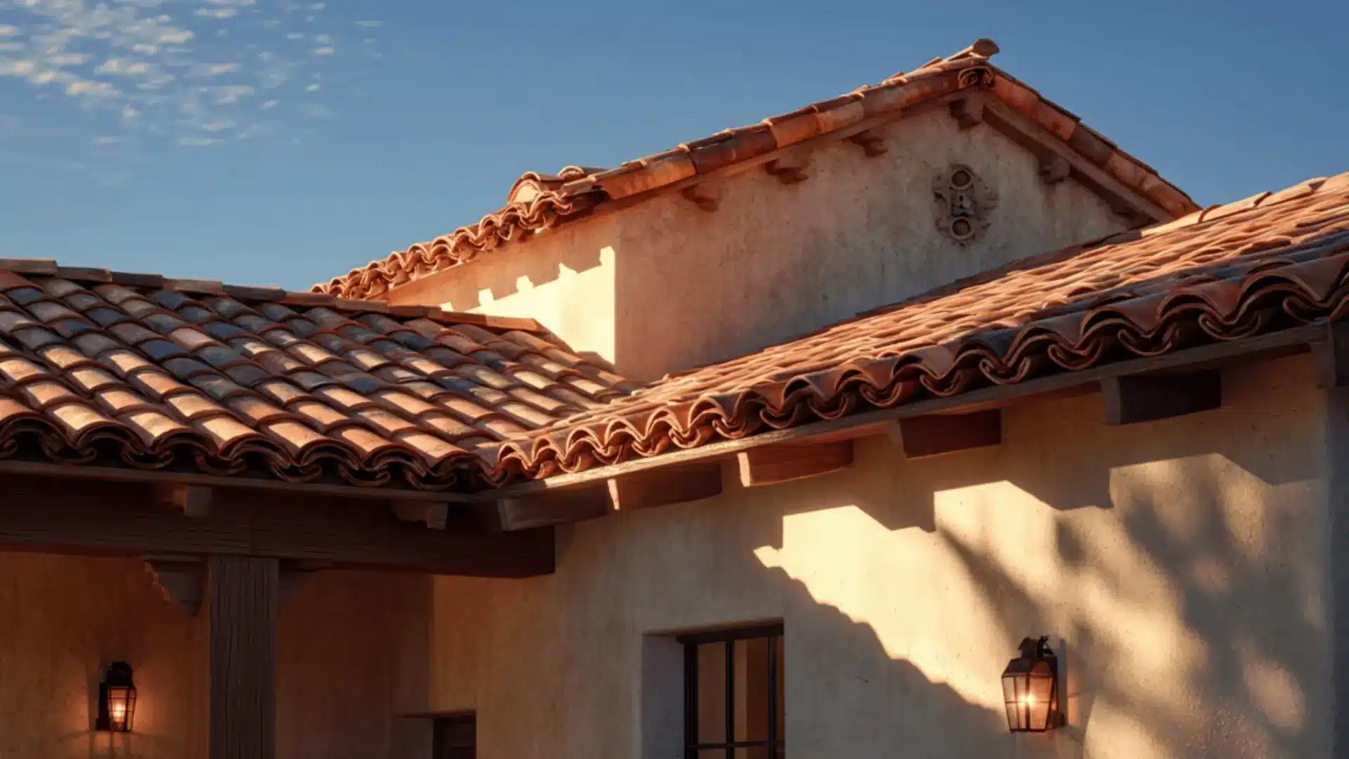 a red clay tile roof