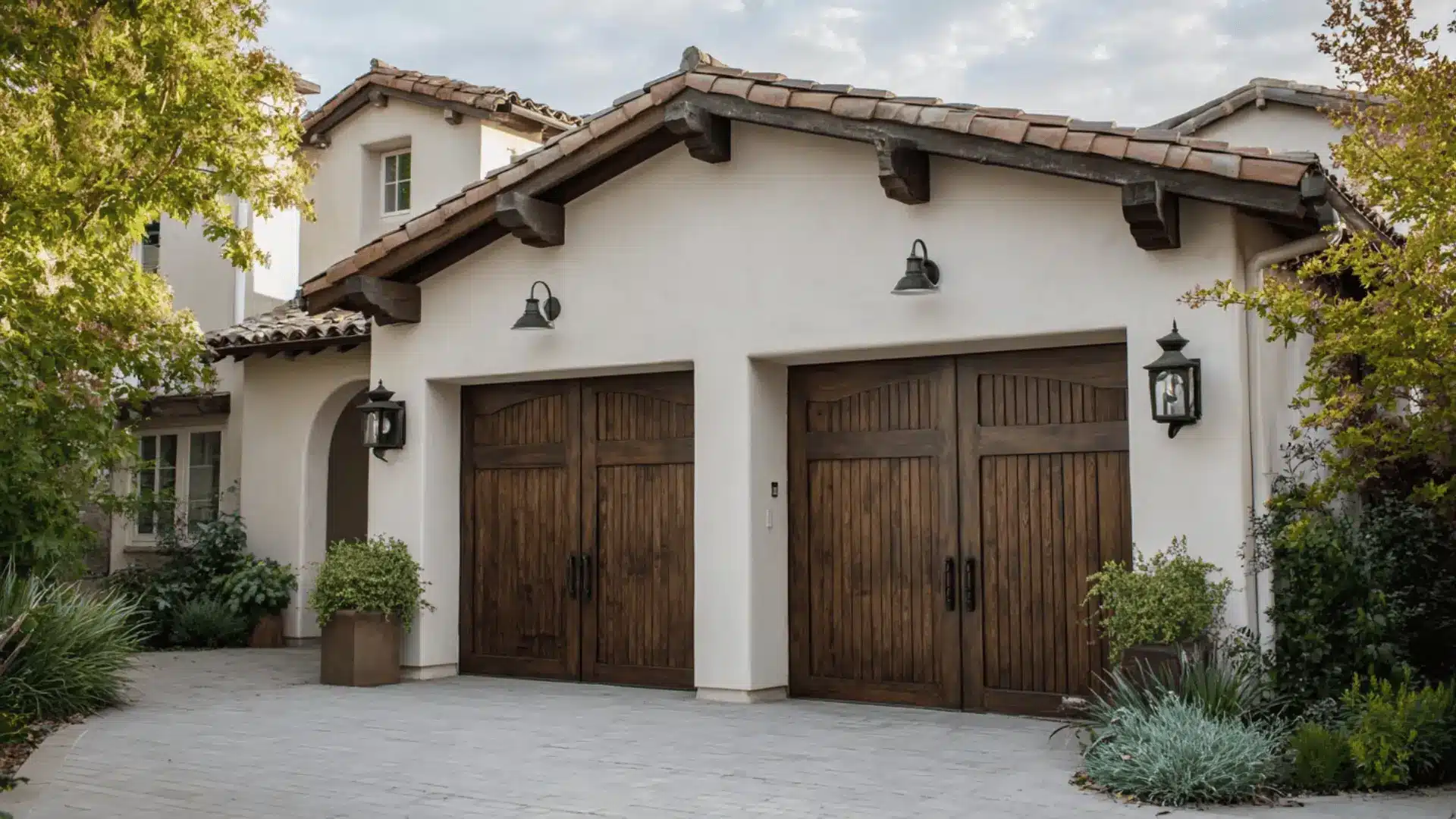 a Spanish-style garage door