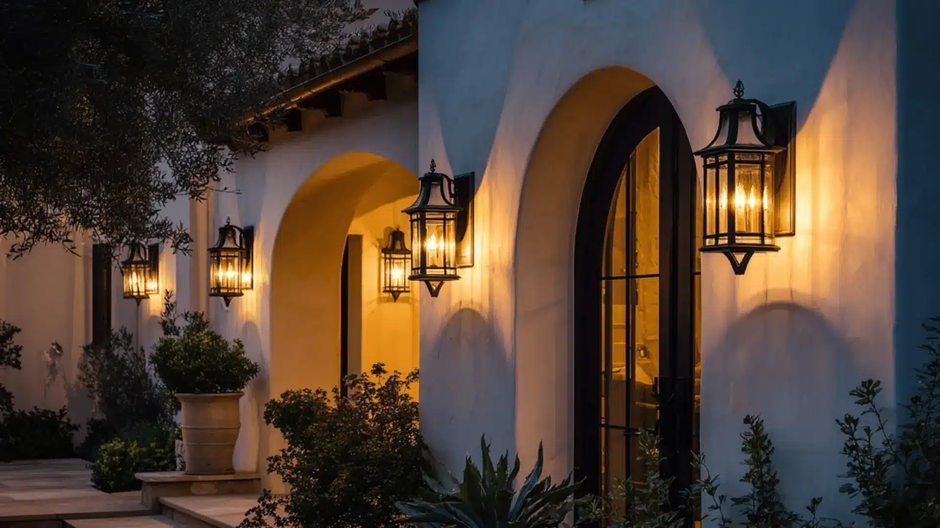 a Spanish-style outdoor lighting