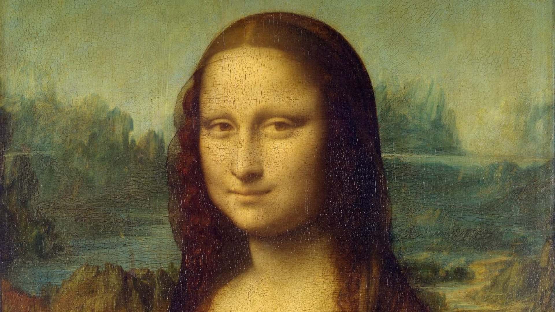 A close-up image of world famous painting, Monalisa