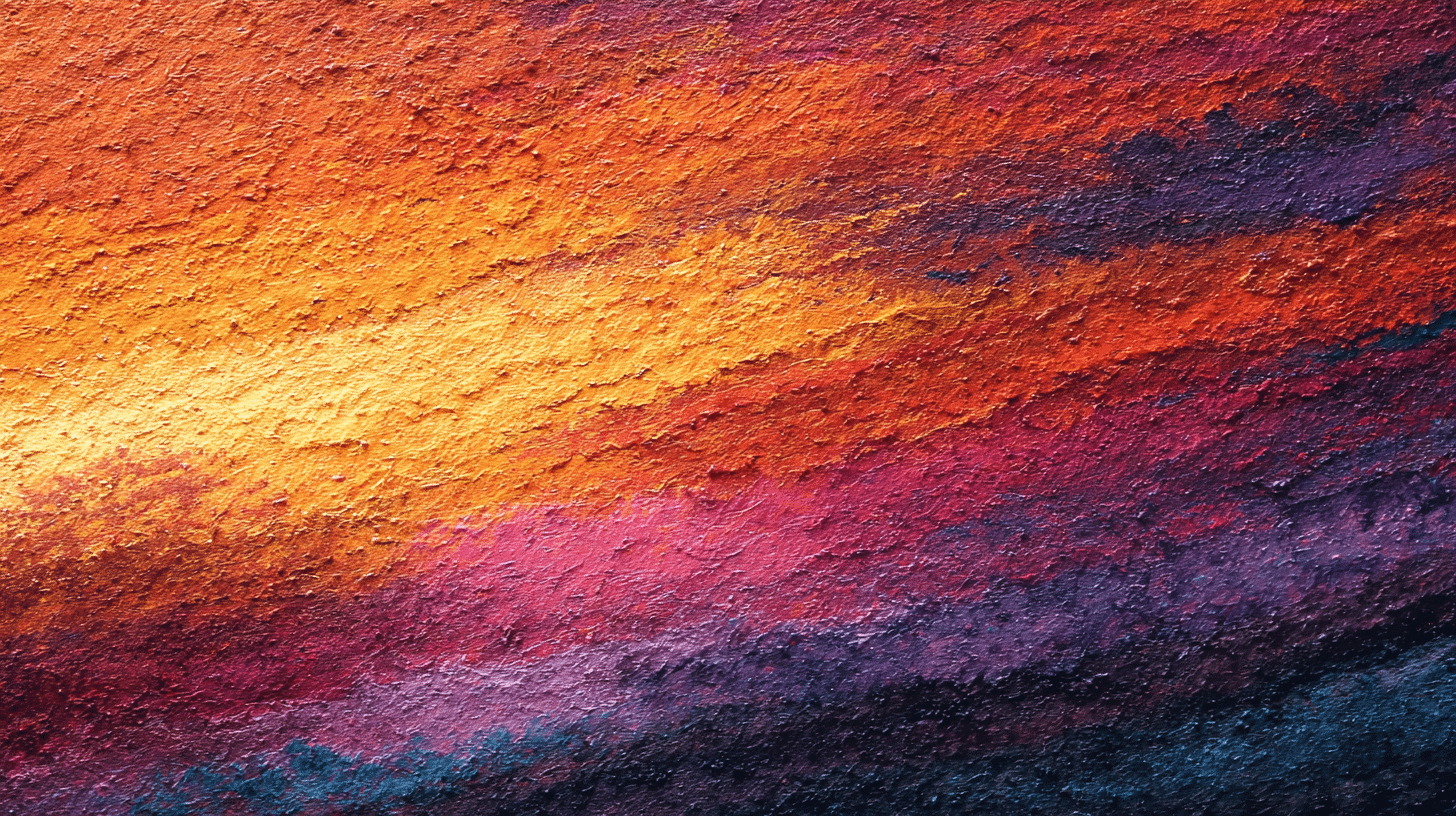 a portrait made with oil pastels, shades of yellow, blue, and orange can be seen