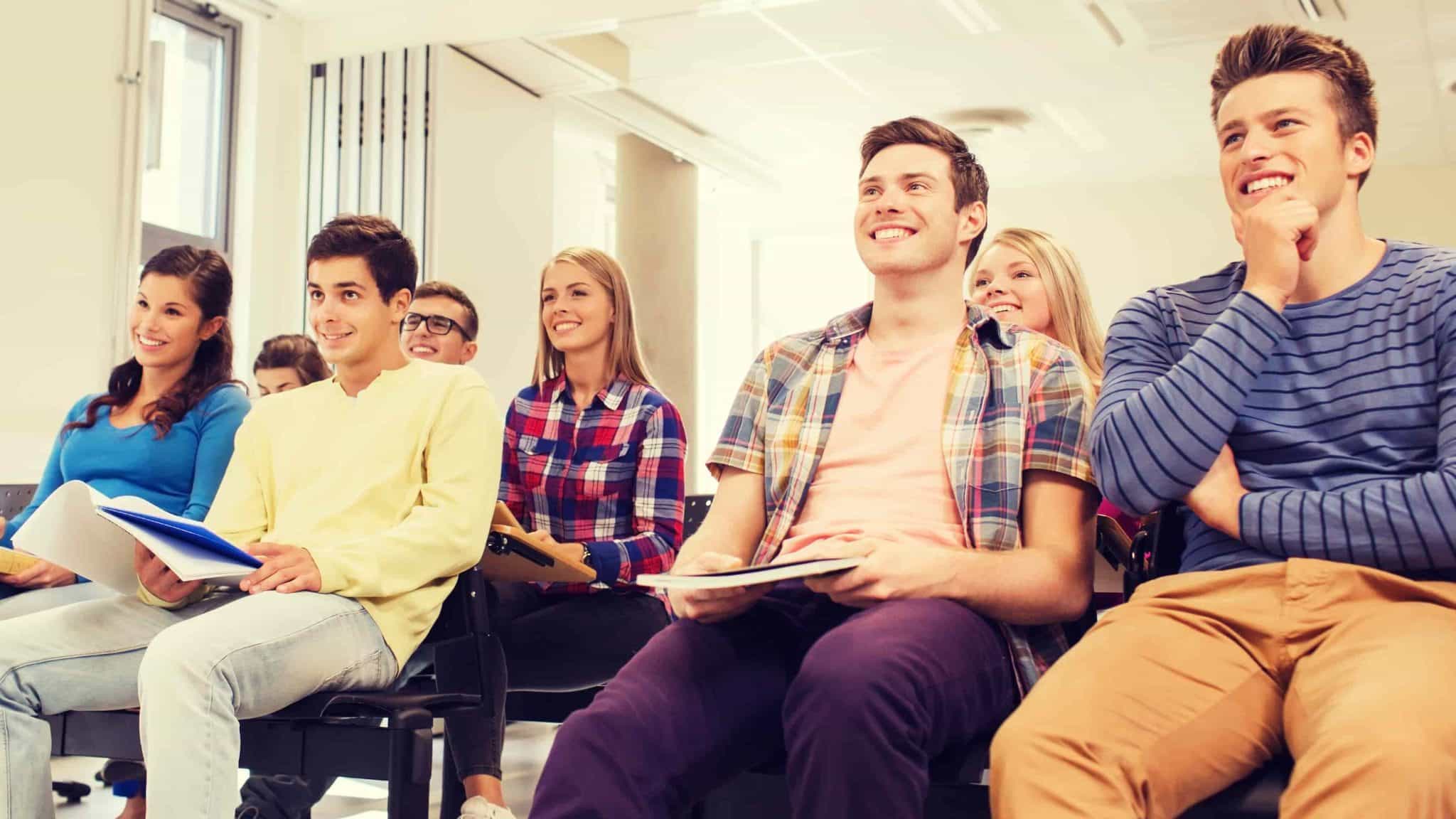Students participating in a stress management workshop before exam season