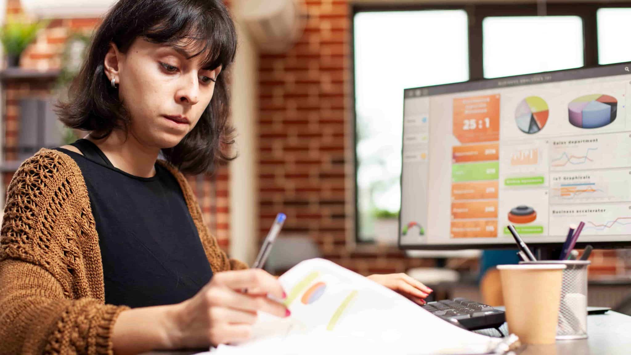 Reviewing workplace policies during a collaborative office meeting